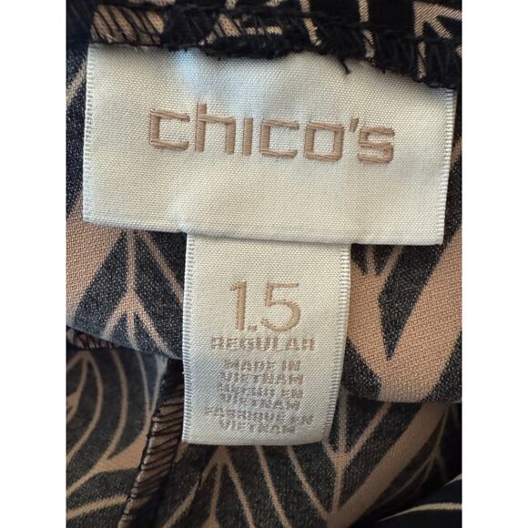 Chicos Wide Leg Brown Black Pants High Waist Comfortable Work Travel Sz 3 (XL) - Picture 3 of 9